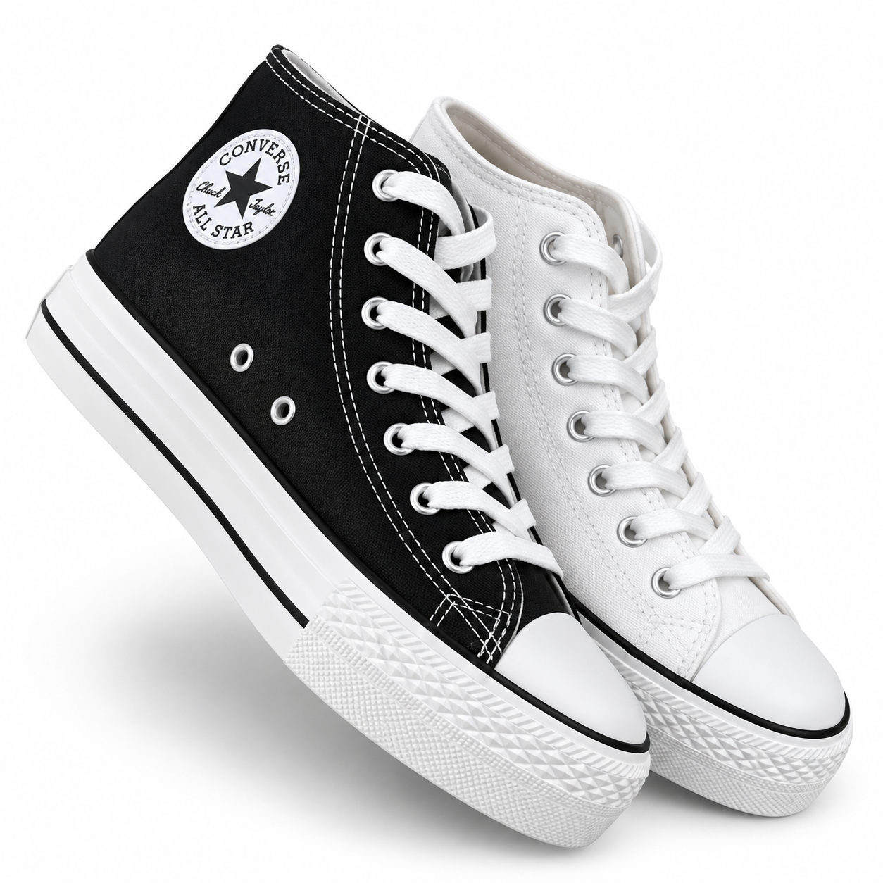 Converse All Star Polipiel Blanco y Negro OFERTA