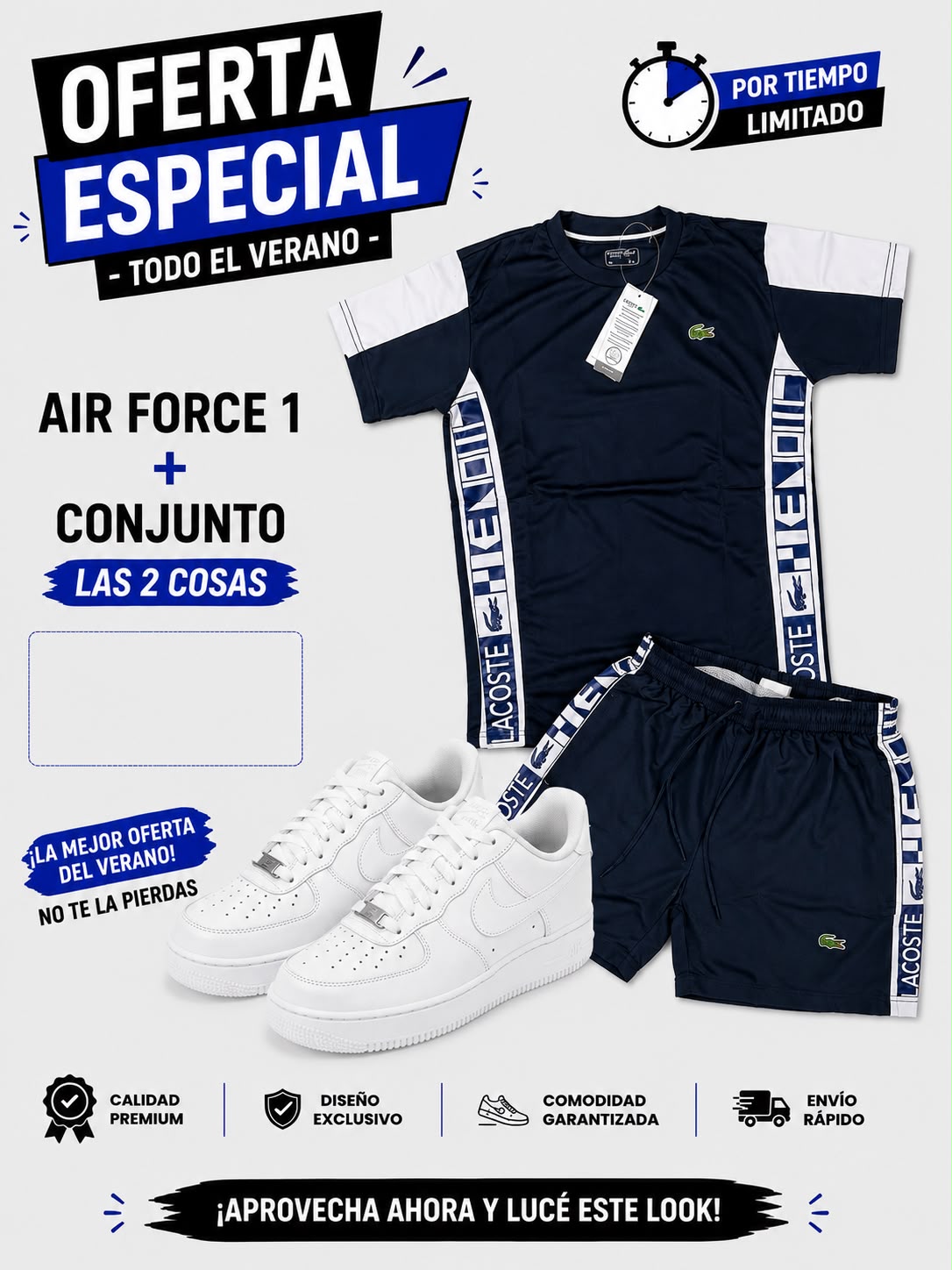 Chándal LACOSTE + Nike Air Force one x 65€ OFERTA - Imagen 2
