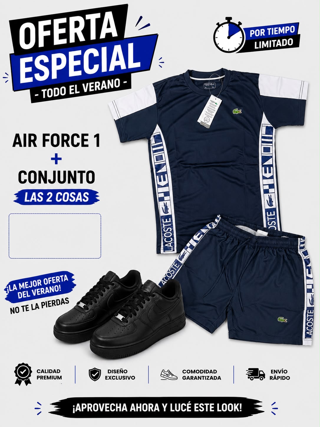 Chándal LACOSTE + Nike Air Force one x 65€ OFERTA