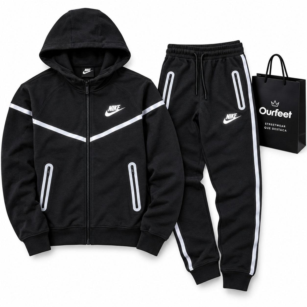 Chándal Nike Tech Freece REFLECTIVE Brilla Oscuridad (Alta Calidad)